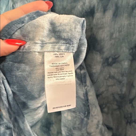 Faherty Malibu Tie Dye Linen Button Down Top - Picture 4 of 4